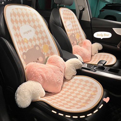 Car seat cushion summer cartoon cute seat cushion universal four seasons popular item rear seat three-piece set petite waist single piece