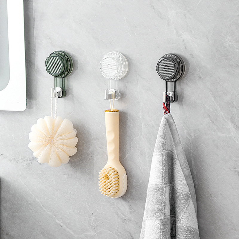 strong suction cup hook punch-free shower door rear seamless vacuum glue stick wall bathroom towels hanger clothes sticky hook