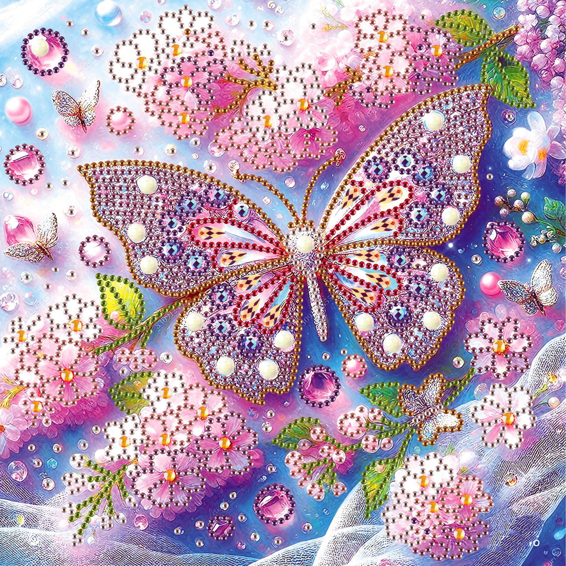 Pintura artesanal con diamantes