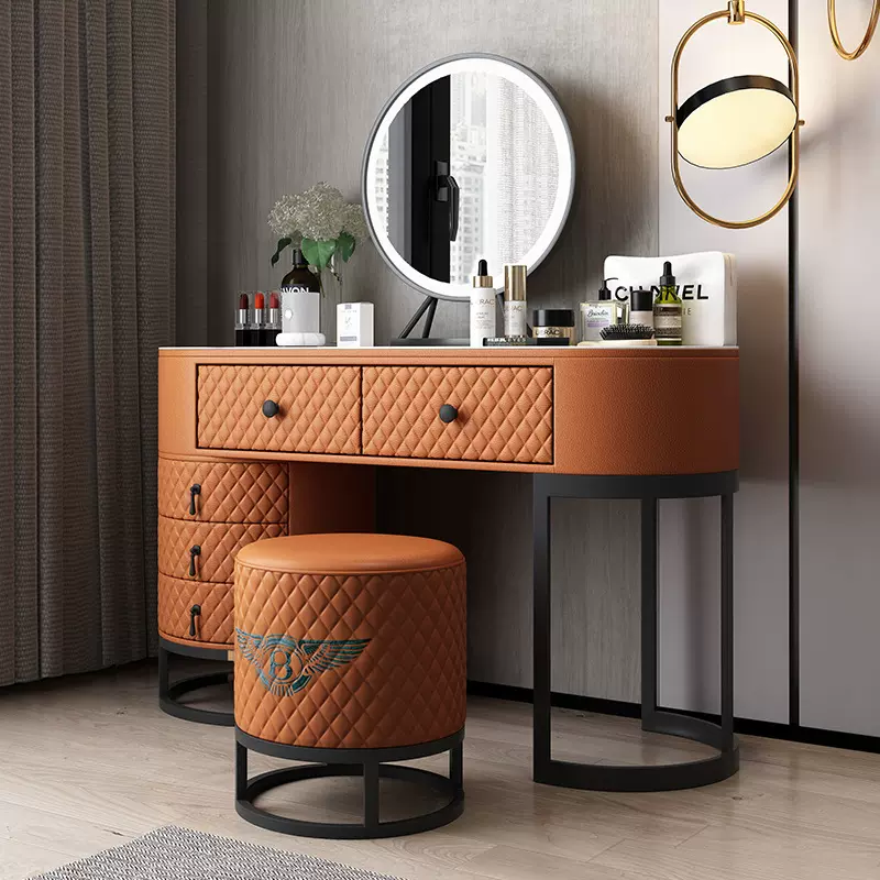 加工定制梳妆台现代简约化妆桌卧室家具一体收纳柜组合批发轻奢