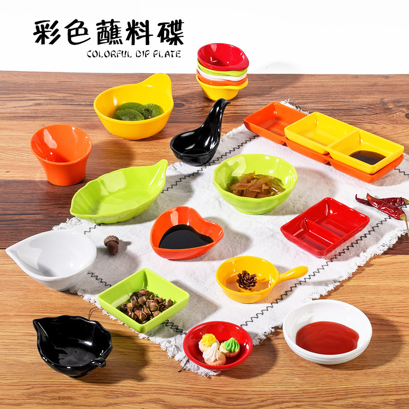 Hot Pot Restaurant Sauce Dish, Cold Dish Dipping Sauce, Peanut Small Dish, Plastic Restaurant Seasoning Dish, Melamine Colorful Tableware