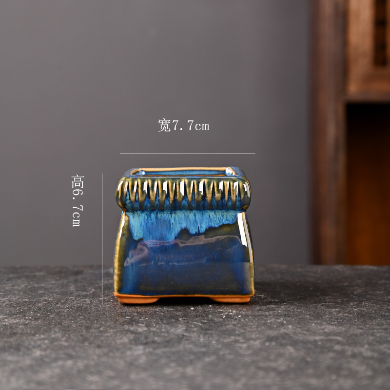 Maceta carnosa Galaxy, balcón doméstico de cerámica, junio, nieve, plantas verdes, bonsai, gres, lavabo de cerámica con control de raíces pequeñas, liquidación