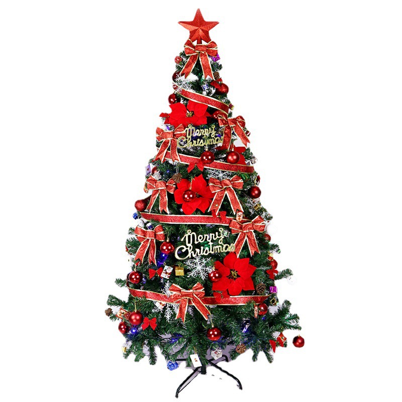 Paquete de Árbol de Navidad Transfronterizo de 1.5/1.8 Metros para Uso Doméstico, Juego de Decoración de Adornos para Árbol de Navidad Densos con Efecto de Nieve.