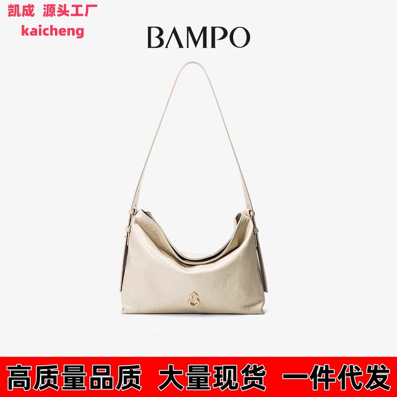 BAMPO ハーフスロープ マイクロバッグ Mサイズ 牛革 トートバッグ 通勤 クロスボディ ホーボーバッグ|undefined