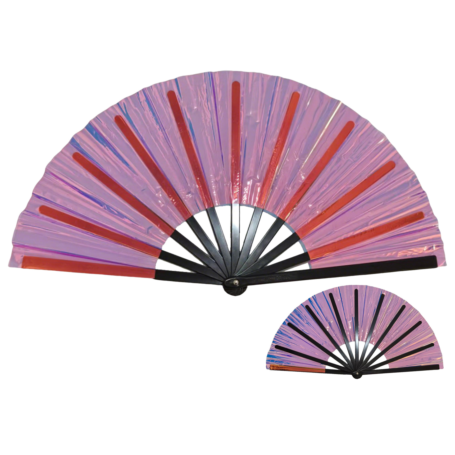 Abanico Plegable de Kung Fu de 33 cm de Plástico para Danza y Artes Marciales