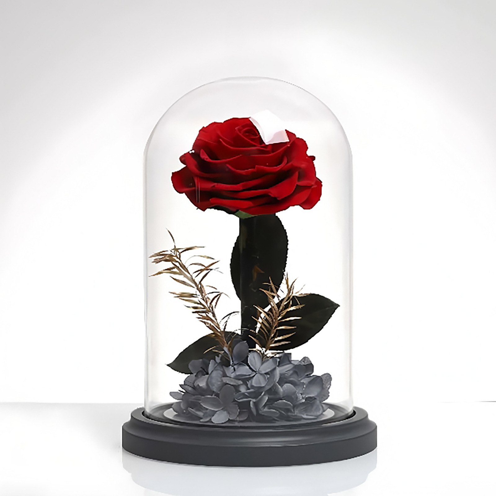 Flor inmortal Rosas Blancas Pequeño Príncipe cubierta de vidrio productos terminados regalos de San Valentín Amazon venta caliente adornos de flores inmortales