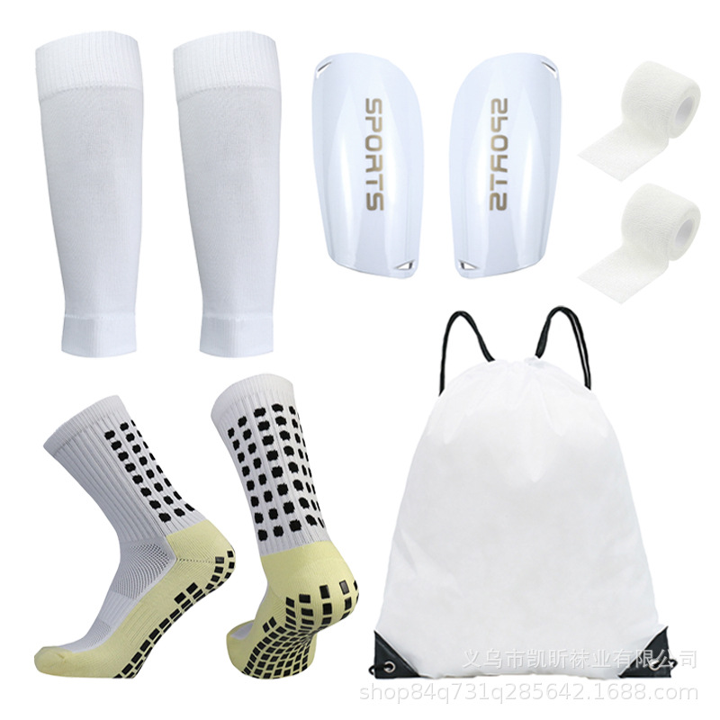 Temu Cross-Border Best-Selling Classic Football Socks Five-Piece Set Professional Mid-Tube Dotted Thickened Football Sports Socks Set