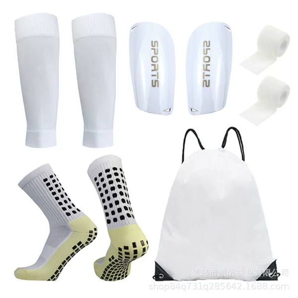 Temu Cross-Border Best-Selling Classic Football Socks Five-Piece Set Professional Mid-Tube Dotted Thickened Football Sports Socks Set