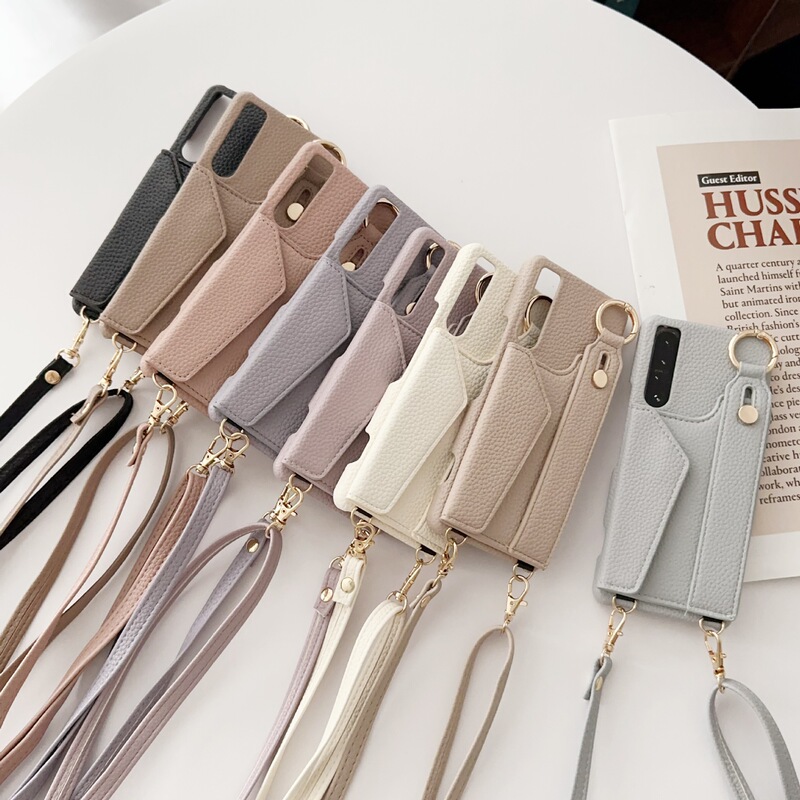 For Sony Xperia10IV Card Holder Crossbody Google Pixel7A with Shoulder Strap 9P Phone Case Japan and South Korea