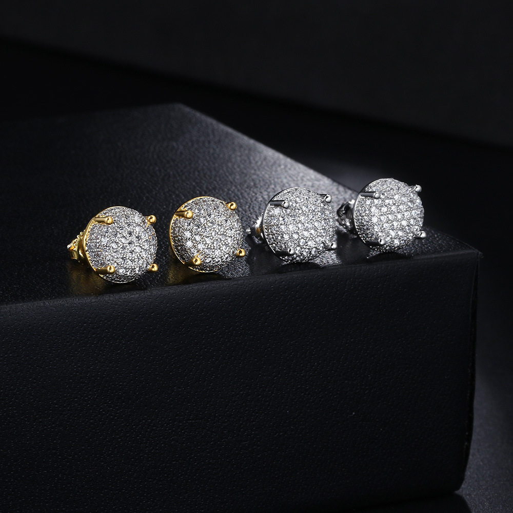Vollbesetzte Diamant Ohrstecker Für Damen Und Herren Schmuck_voghion.com