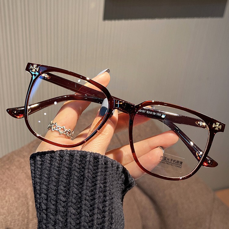 Korean Style Square Plain Round Face Slimming Large Frame Anti-Blue Light Glasses Frame Men's Trendy Plain Glasses Korean Style Square Plain Round Face Slimming Large Frame Anti-Blue Light Glasses Frame Men's Trendy Plain Glasses