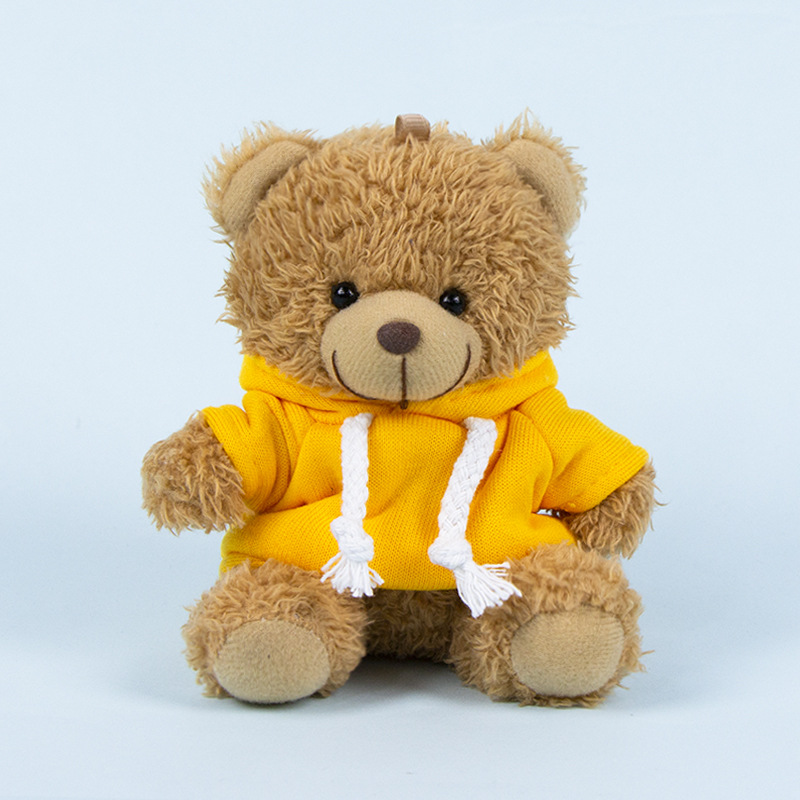 Lindo osito llavero colgante regalo creativo muñecas de peluche vestidas osito de peluche colgante de mochilas escolares para parejas