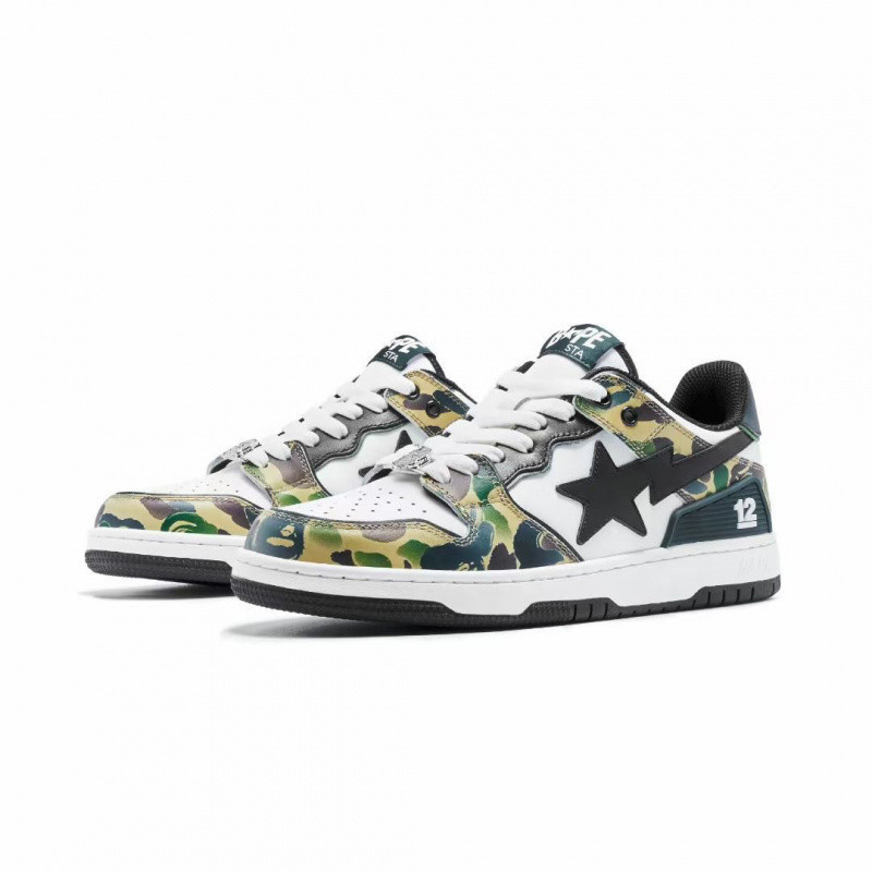 BAPESTA SK8 COURT DUNK シューズ バイブ メテオ ファン ブラック グリーン ロートップ カジュアル スニーカー 紳士靴|undefined
