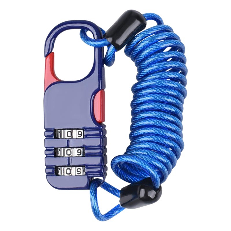 Casco antirrobo cerradura de contraseña motocicleta batería coche cesta fija candado de bloqueo suave cabeza de bloqueo de cuerda de alambre pequeño