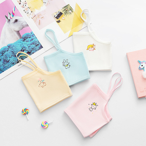 Girls' pure cotton development period children's underwear female students' camisole junior high school students 8-16 years old girls tube top