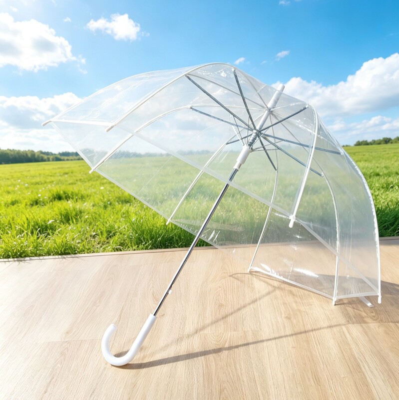 New Product: Arched Transparent Umbrella, Semi-Automatic White Hook-Handle Long-Handled Umbrella, Transparent Rain Umbrella, Available for Dropshipping New Product: Arched Transparent Umbrella, Semi-Automatic White Hook-Handle Long-Handled Umbrella, Transparent Rain Umbrella, Available for Dropshipping