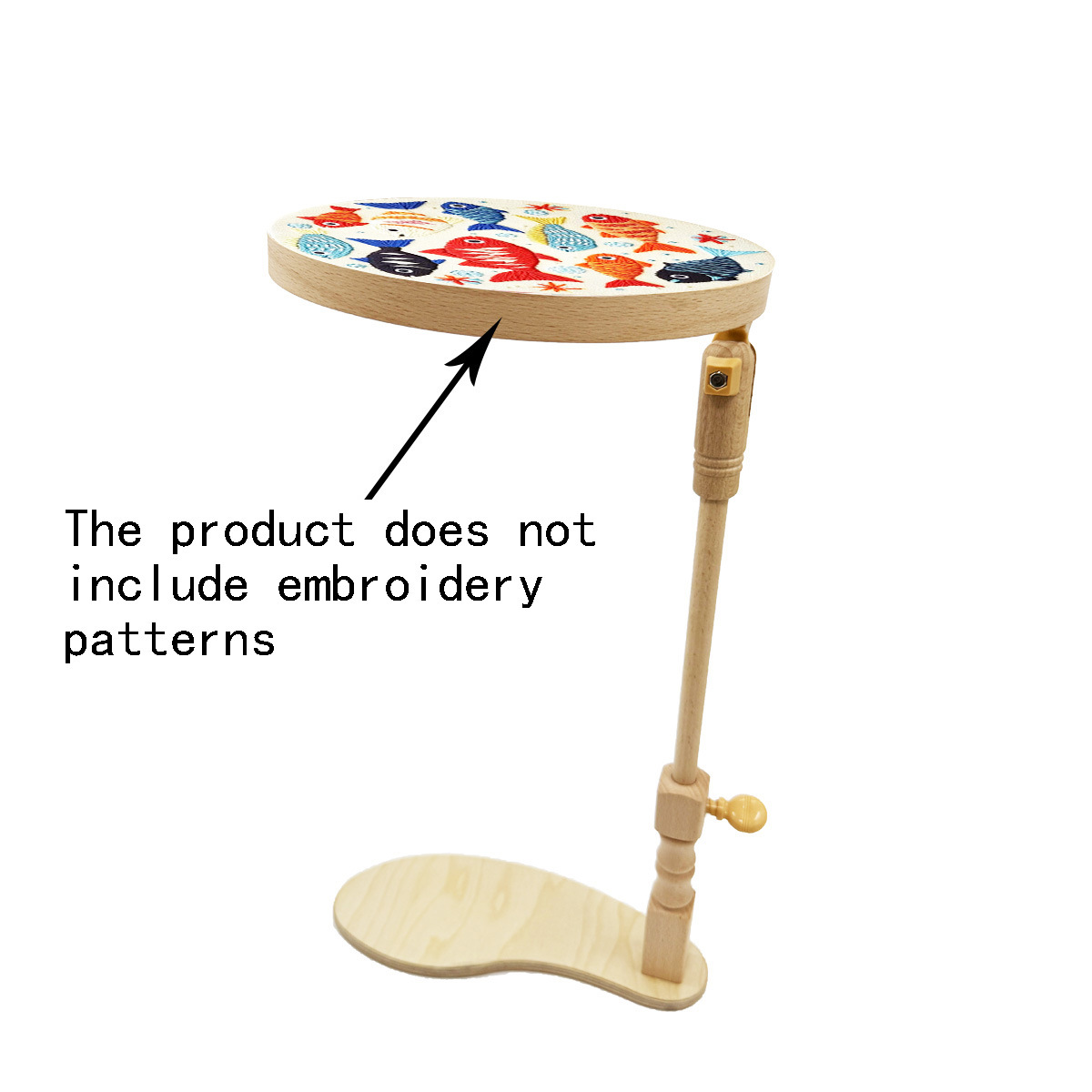Soporte de bordado multifuncional de madera, tipo sentado, soporte integrado para bordado y punto de cruz, soporte de herramientas con altura ajustable