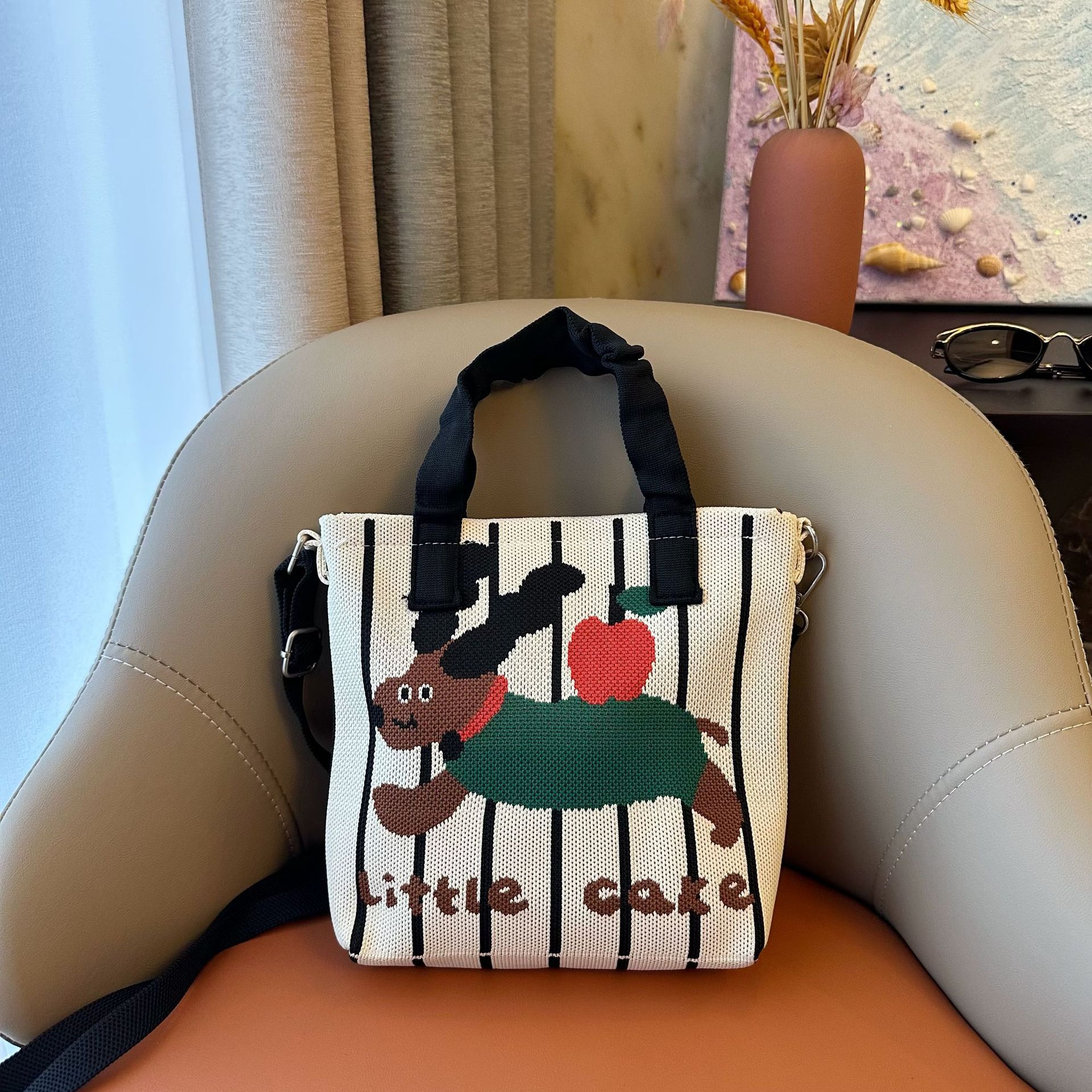Nueva serie coreana lindos bolsos de mano de bolsos de pequeño diseño universal bolsos de punto de gran capacidad bolsos de hombro image 4