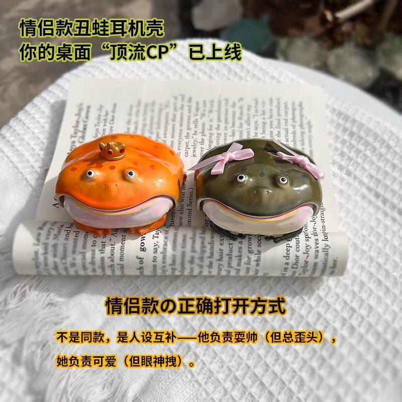 Frog Earphone Case Clown Frog Earphone Case Suitable for AirPods Pro Crown Apple 3 New Model Bowknot 4Th Generation