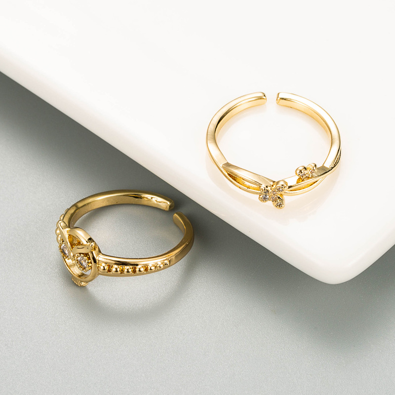 fashion golden small butterfly open ring