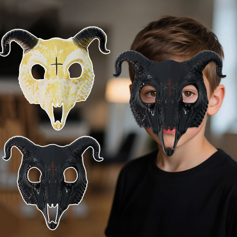 Nuevas máscaras de terror de Halloween animales cabra esqueleto maquillaje fiesta espectáculo prop cos máscara