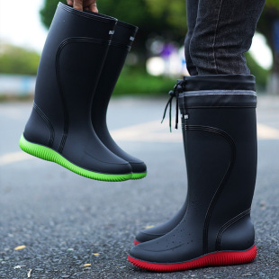High-end New Rain Boots Men's Rainproof Waterproof Shoes High Tube Non-slip Nose Rain Boots Bundle Work Rubber Shoes Fishing Shoes