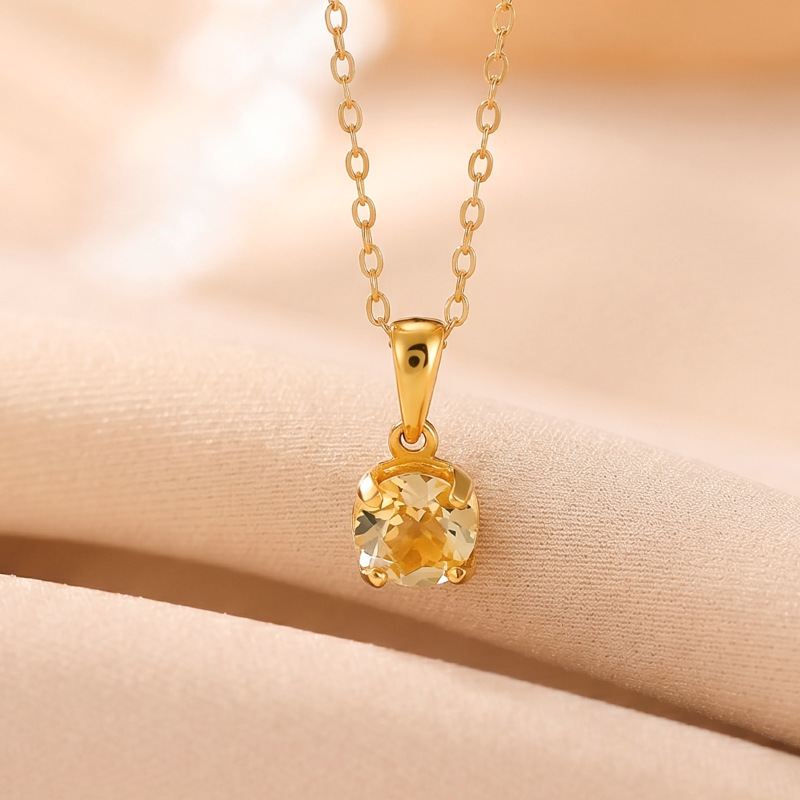 Mặt dây chuyền bạc S925 mạ vàng pha lê hình móng vuốt đơn giản tinh tế — Mặt dây chuyền đơn (không bao gồm chuỗi)