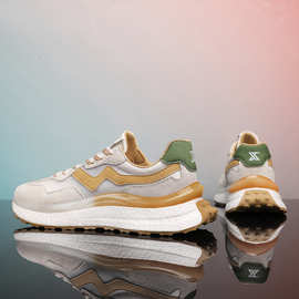 男士真爆软底回弹休闲运动鞋户外徒步训练运动鞋舒适耐磨跑步潮鞋