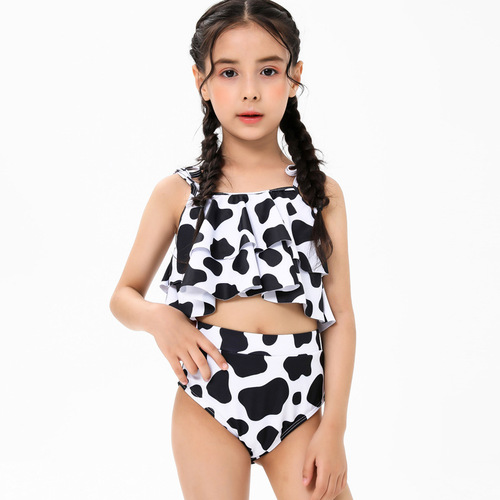 2026 children's swimsuit, multi-color one-piece new leopard print bikini small, medium and large girls 'swimsuit in stock, cross-border wholesale