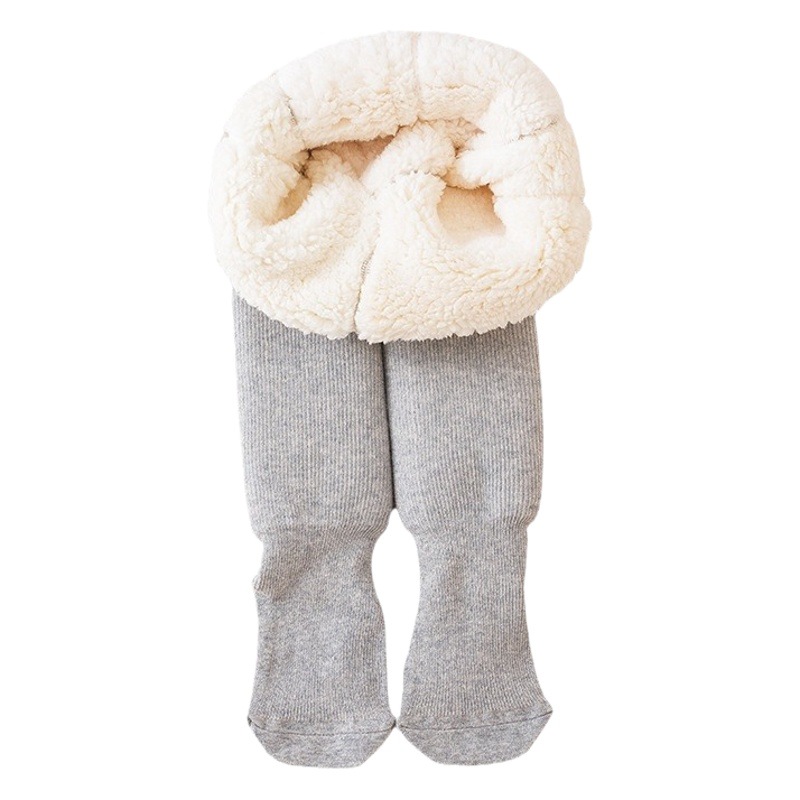 Polainas de invierno para niños forrado de lana gruesa de color sólido pantyhose bebé mono pantalones calientes al por mayor