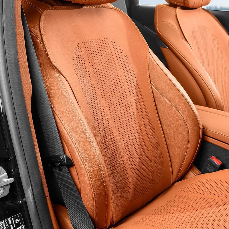 新しいナッパレザーのカーシートクッション、オールシーズン対応の薄型通気性のある穴あき車のインテリアシートカバー、夏用シートクッション|undefined