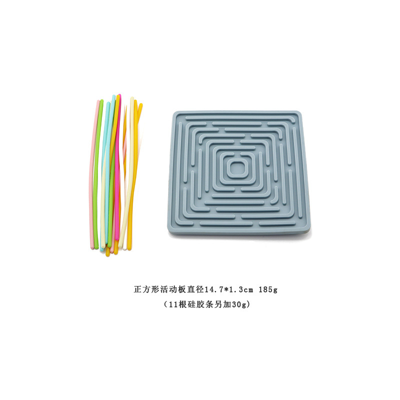 정사각형 - 파란색(실리콘 스트립 12개 및 검정색 천 가방 포함)