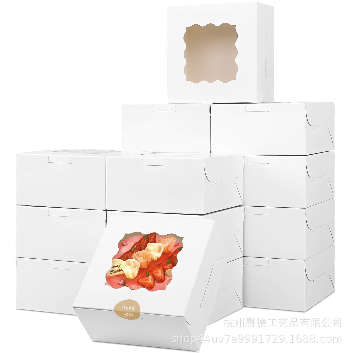 DD013外贸 开窗创意透明生日蛋糕盒子cake box一次性6寸加厚盒子
