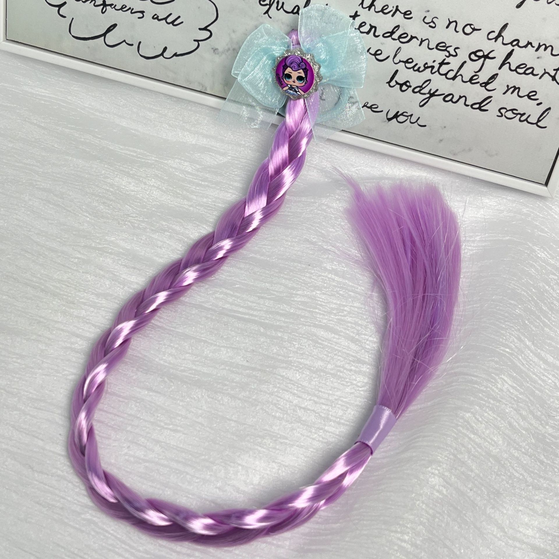 Princesa pareja peluca infantil princesa roljuegos de cabello bandas accesorios de ropa para niñas peluca trenzada corona