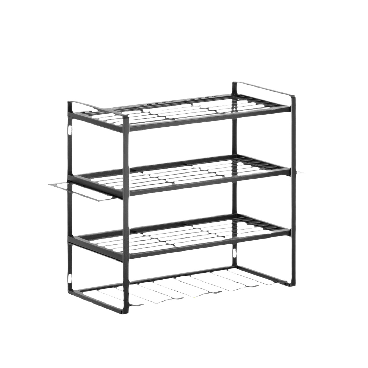 CF pared-mount 4 Tier Garage Tool Holder y estante de herramientas, negro multifuncional