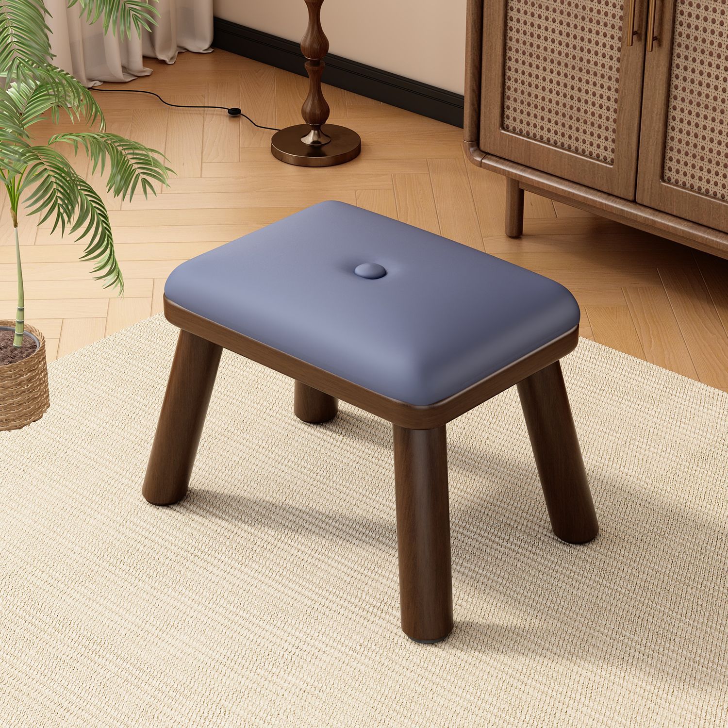 Taburete de madera pequeño taburete de sala de estar taburete sofá taburete taburete de madera puerta taburete pequeño taburete de zapatos taburete