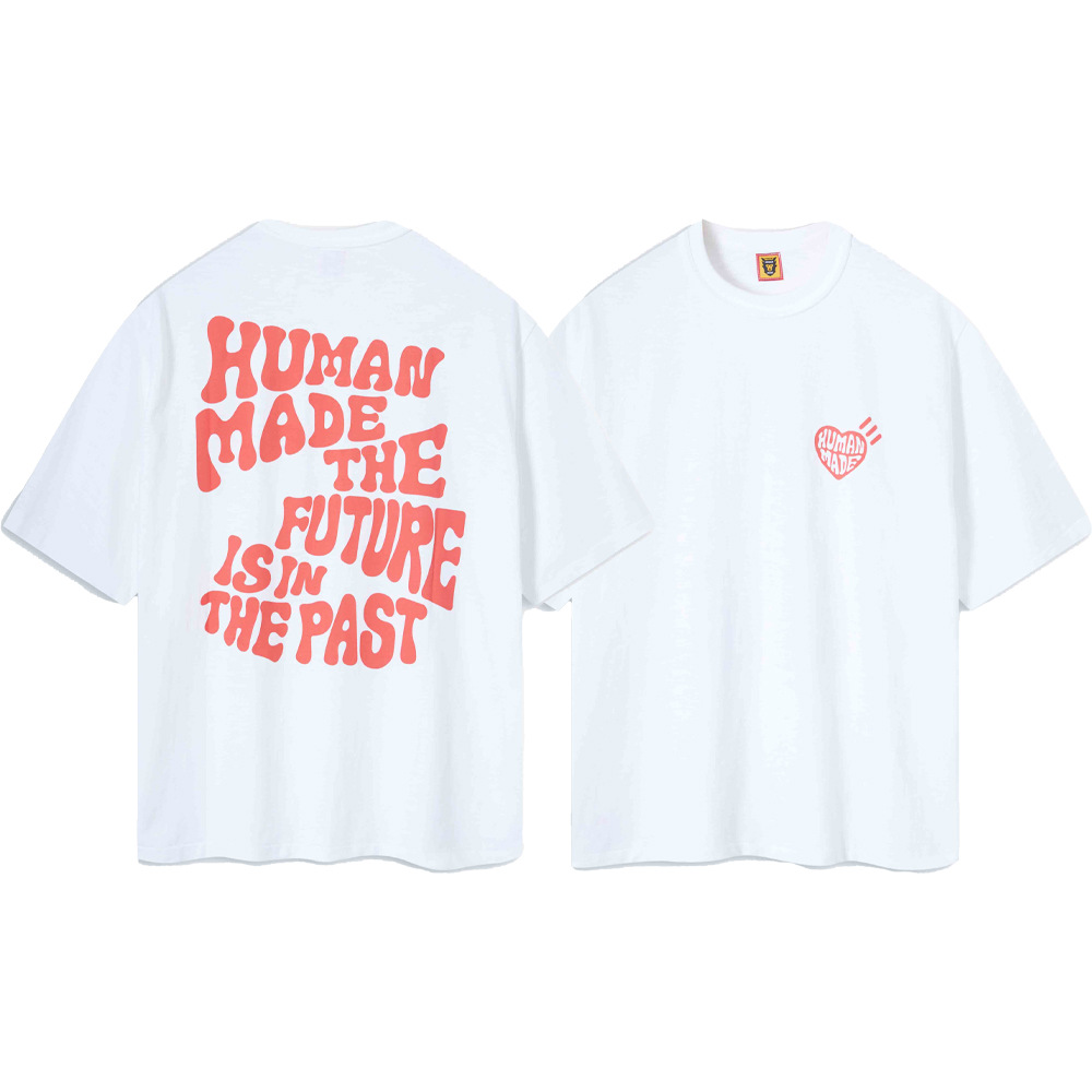 Marca de moda japonesa de bambú pesado algodón suelto pareja de hombre y mujer cilindro camiseta de manga corta media manga TEE