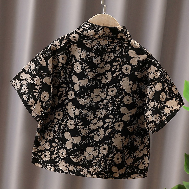 검은 꽃무늬 셔츠