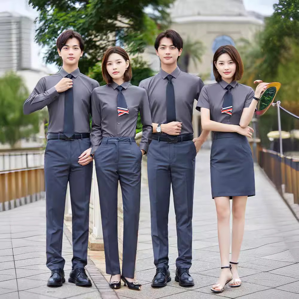 JH1811/1802/881 work clothes shirt long short sleeve professional shirt men's and women's same office work clothes