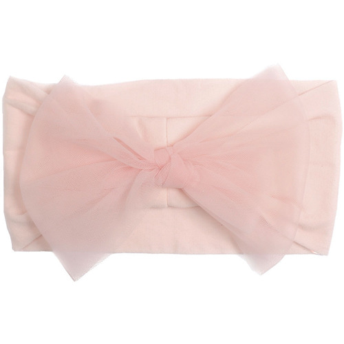 European and American new children's solid color nylon mesh bow headband, baby hair accessories, cute girl headscarf