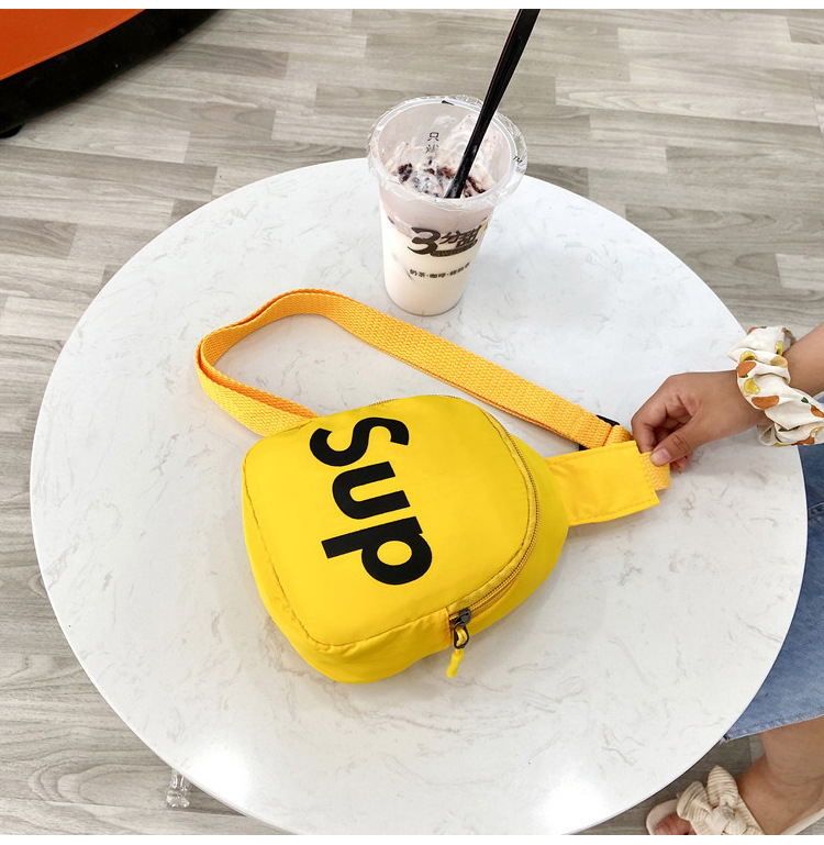 Korean children's chest bag 2021 Summer New Style cute and trendy boys' and girls' waist bag with simple letters, children's single-shoulder bag undefined