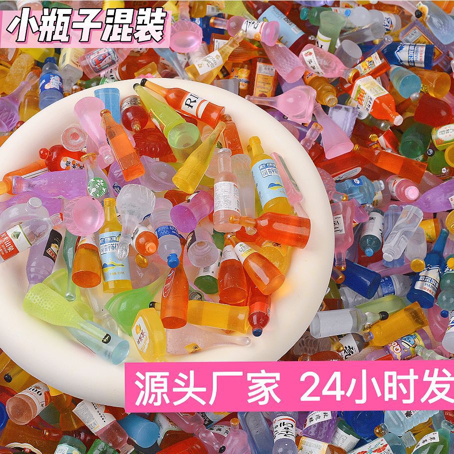 Simulación de miniatura comida juega mini botella de vino modelo de botella de bebida DIY material de resina accesorios para el hogar