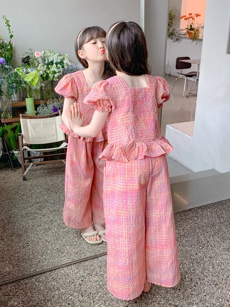 Traje de verano para niñas 2025 nuevo estilo occidental y de moda estilo nacional para niños Hanfu traje chino de dos piezas para niñas verano