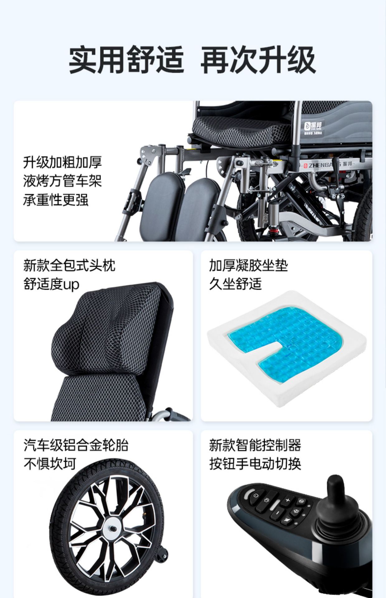 Zhenbang Electric Wheelchair Folding Lightweight Intelligent Automatic Disabled Elderly Special Four-wheel Wholesale