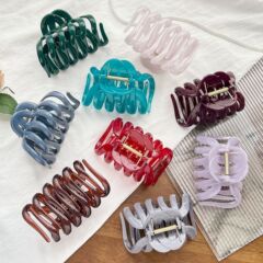 跨境新款大号栅栏发夹女气质抓夹高级感后脑勺盘发鲨鱼夹发饰批发