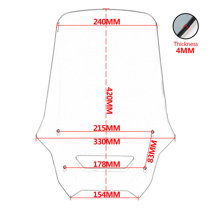 ホンダnx 400 nx 500 24-25を適用して、オートバイのフロントガラスの風鏡を改造します。|undefined