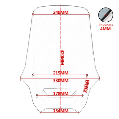 for Honda NX400: Motorcycle front windshield
