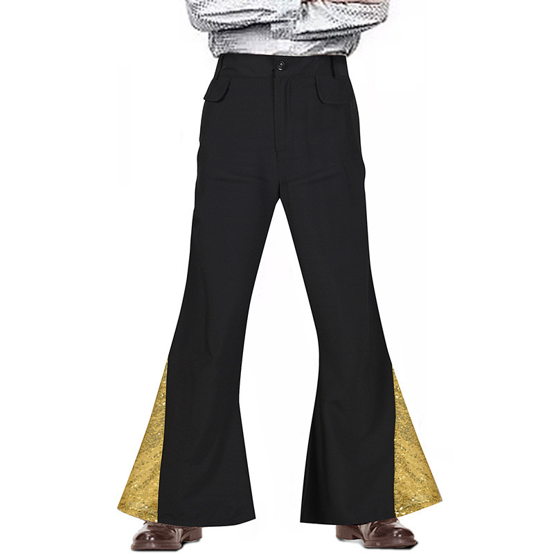2025 Amazon New 70S Boys Classic Casual Retro Sequined Bell Bottoms Sequined Pants
