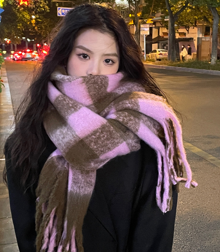 Scarf 2025 Autumn And Winter Women's High-end Winter New Imitation Cashmere Plaid Shawl_viptrois.com