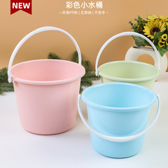 カラー円形蓋付き桶プラスチック小バケツトランペット子供玩具桶ビーチ桶美術画洗筆桶